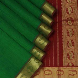 Prashantisarees Silk Cotton Saree Green & Maroon